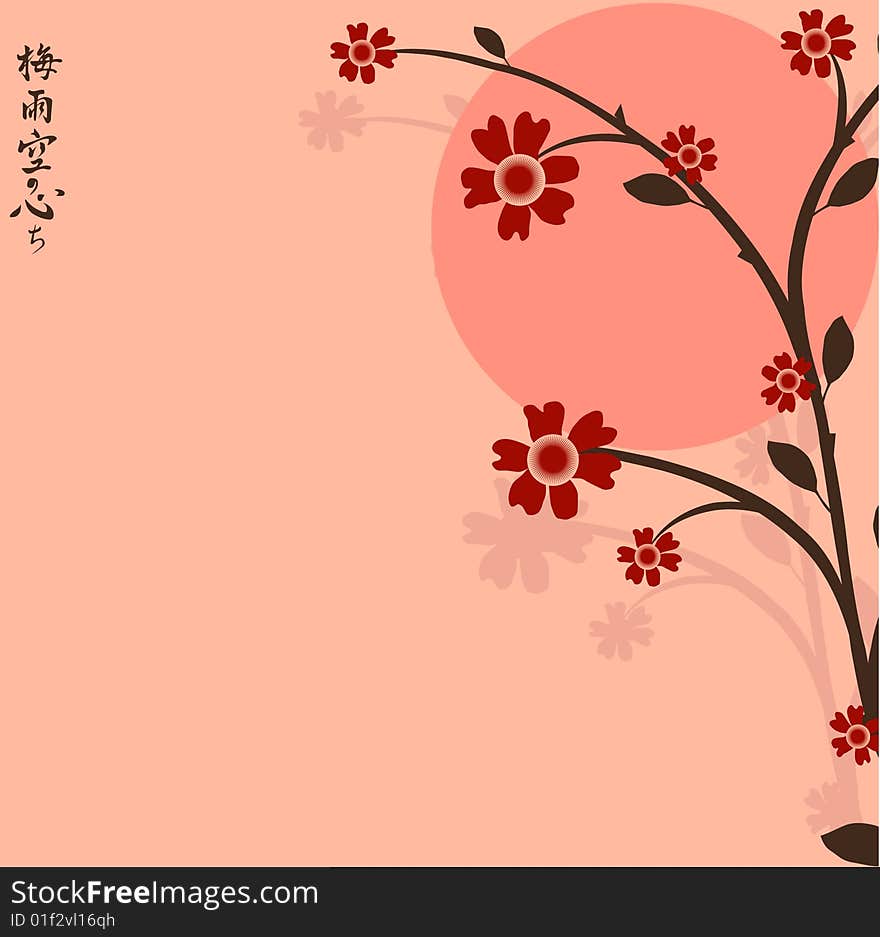 Branch of a plant, the Japanese style, background