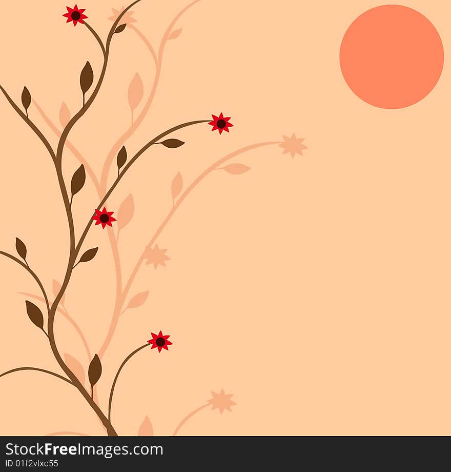 Branch of a plant, the Japanese style, background