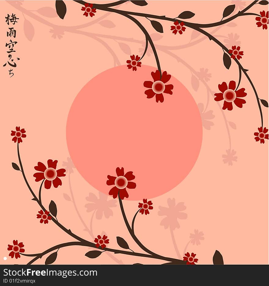 Branch of a plant, the Japanese style, background