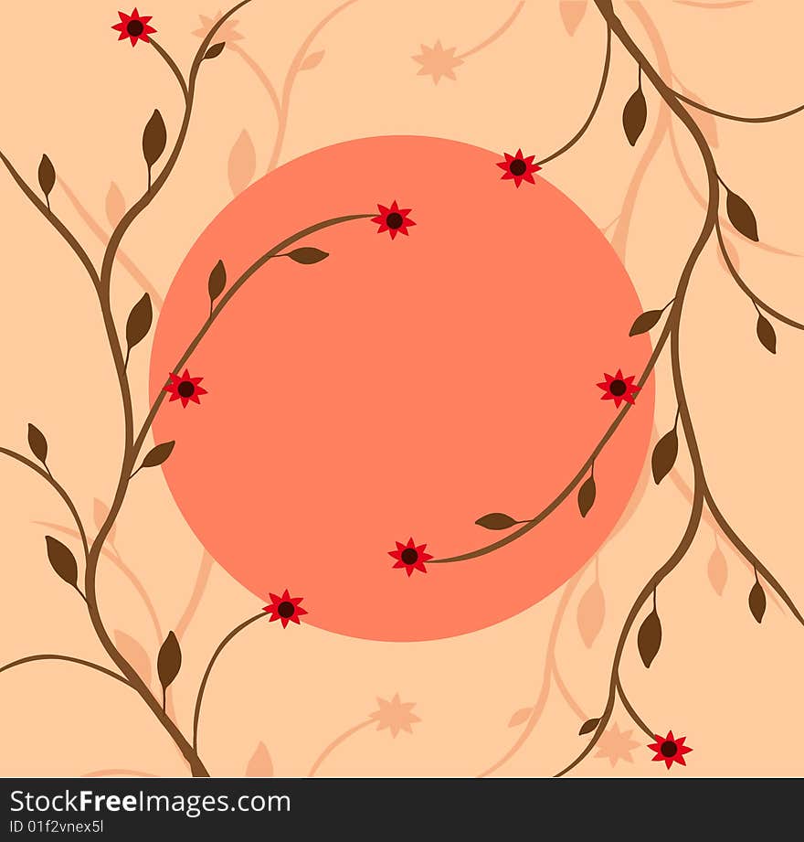 Branch of a plant, the Japanese style, background