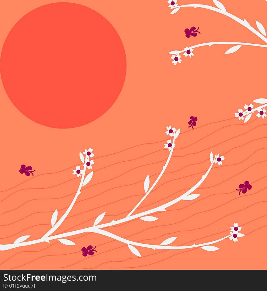 Branch of a plant, the Japanese style, background