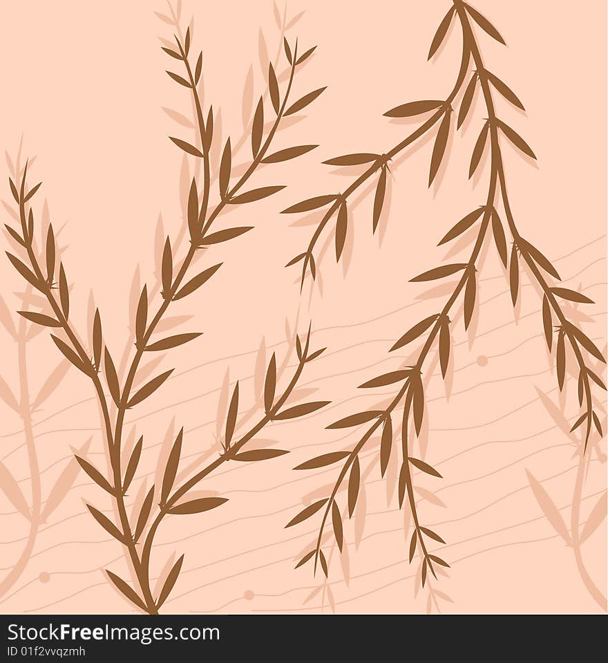 Branch of a plant, the Japanese style, background