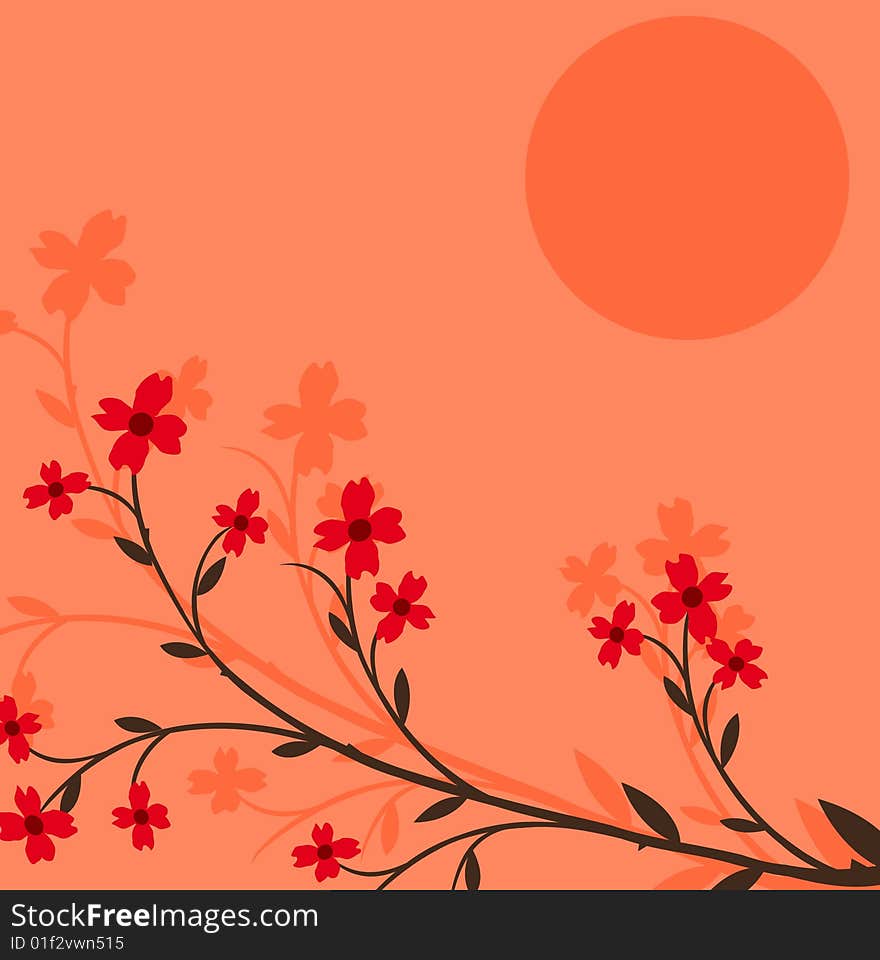 Branch of a plant, the Japanese style, background