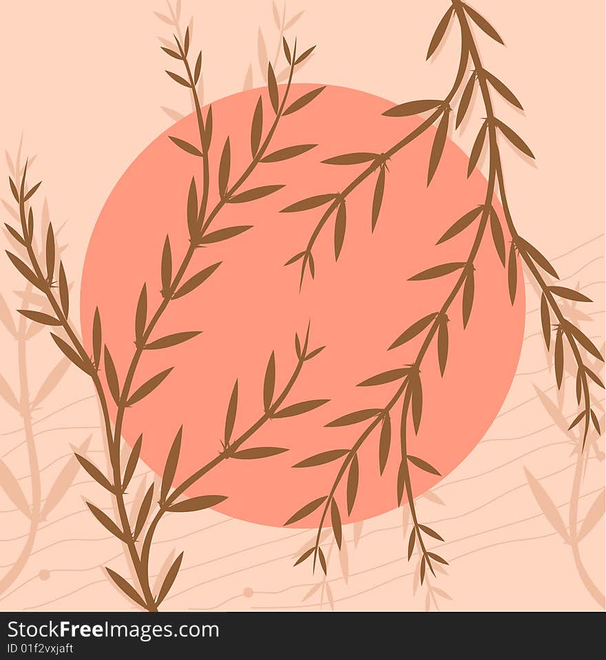 Branch of a plant, the Japanese style, background