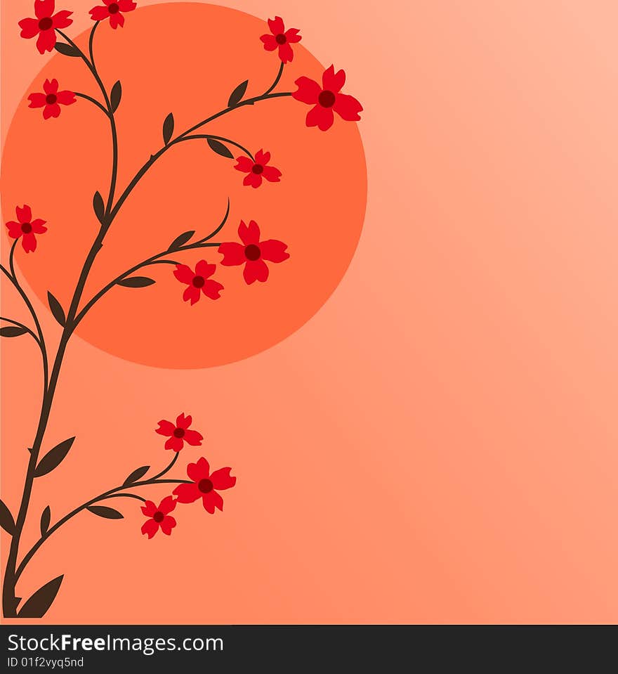 Branch of a plant, the Japanese style, background