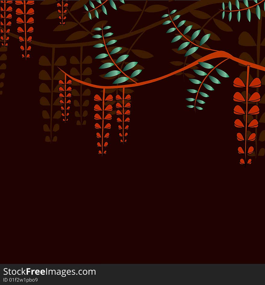 Branch of a plant, the Japanese style, background