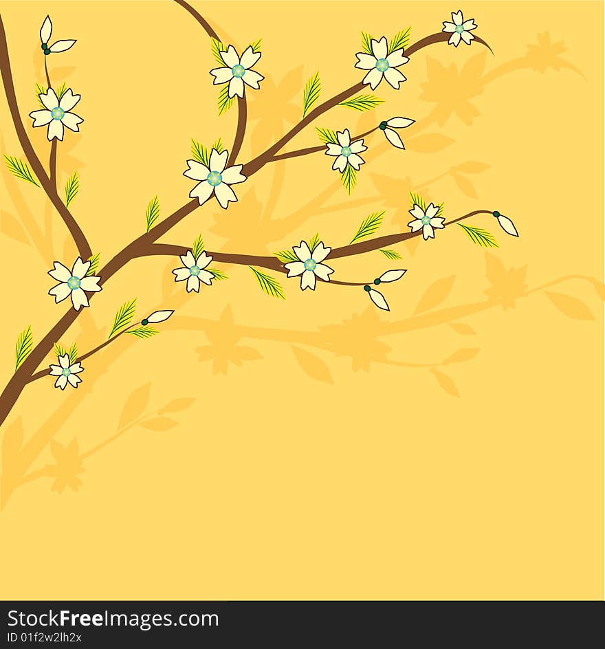 Branch of a plant, the Japanese style, background