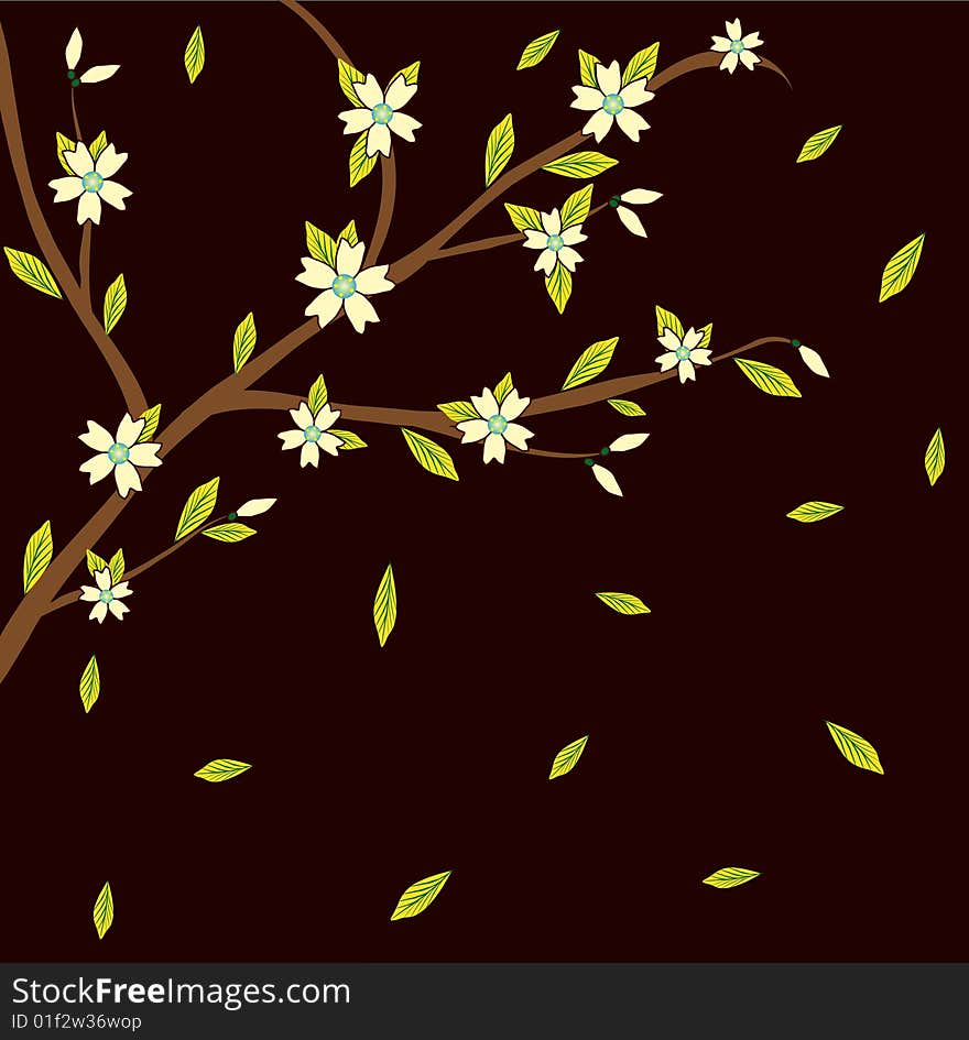 Branch of a plant, the Japanese style, background