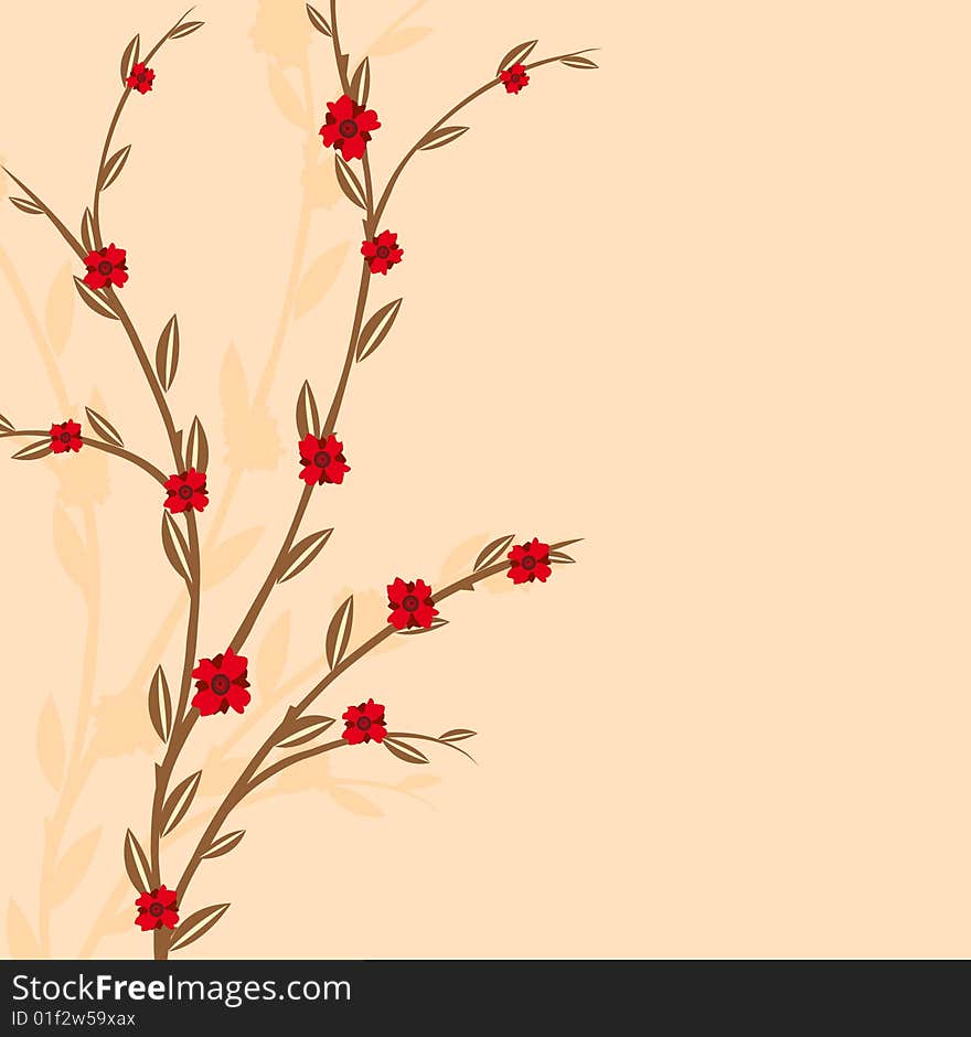 Branch of a plant, the Japanese style, background