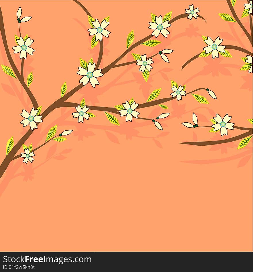 Branch of a plant, the Japanese style, background