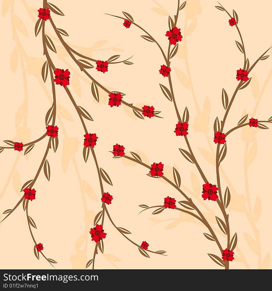 Branch of a plant, the Japanese style, background