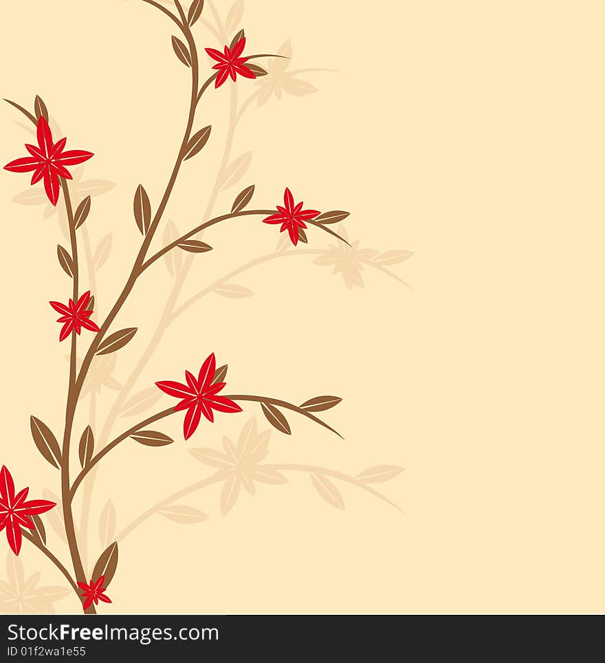 Branch of a plant, the Japanese style, background