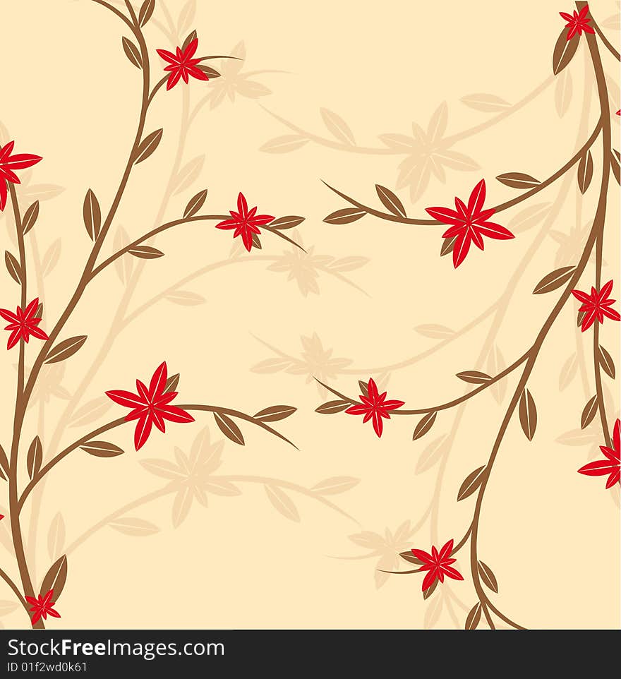 Branch of a plant, the Japanese style, background