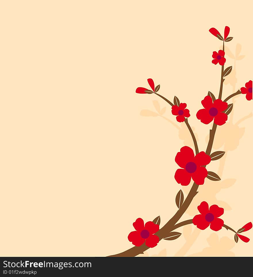 Branch of a plant, the Japanese style, background