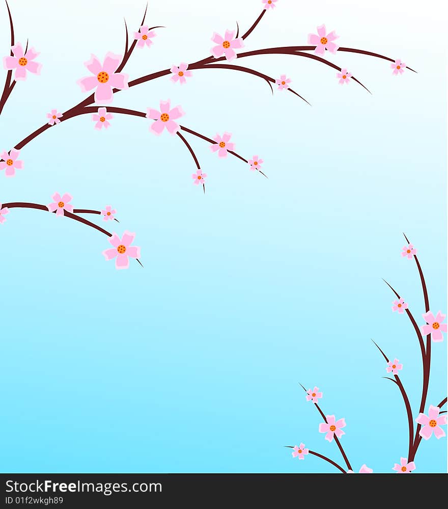 Branch of a plant, the Japanese style, background