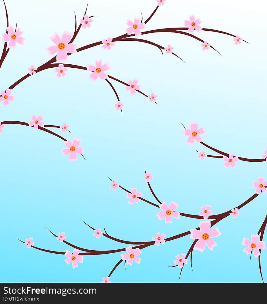 Branch of a plant, the Japanese style, background