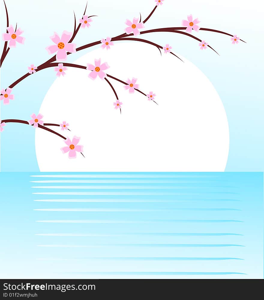 Branch of a plant, the Japanese style, background