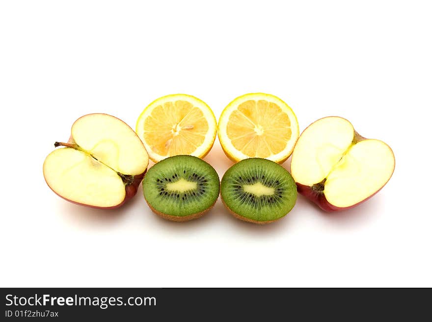 Fresh fruits isolated on white background. Fresh fruits isolated on white background