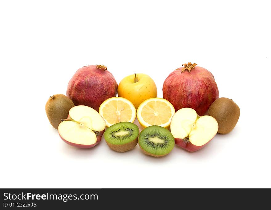 Fresh fruits isolated on white background. Fresh fruits isolated on white background