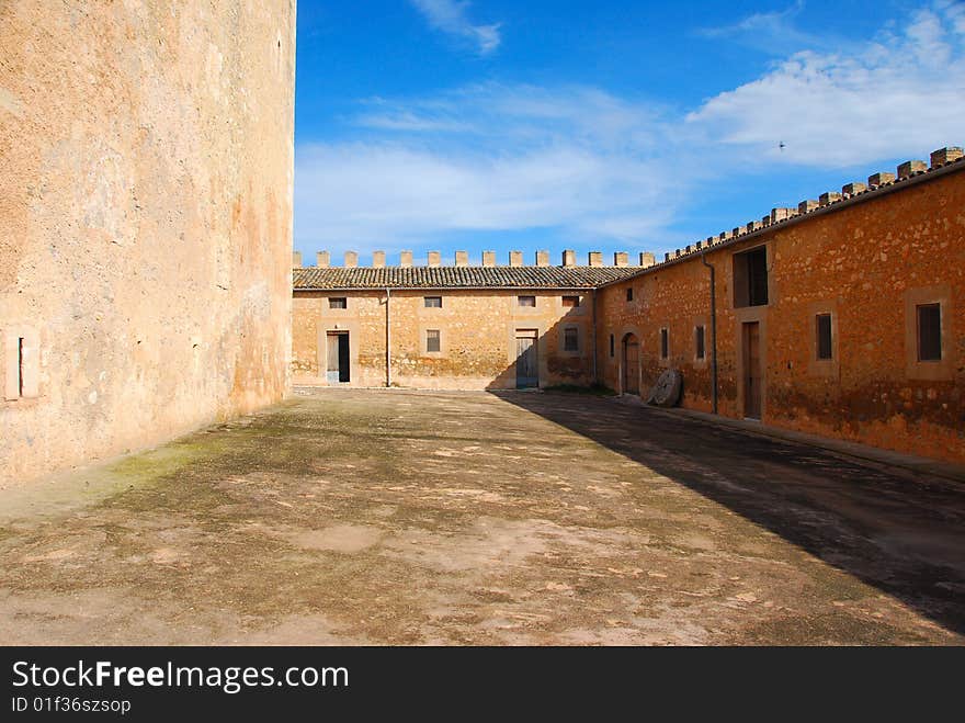 Old castle in summer on the island majorca spain