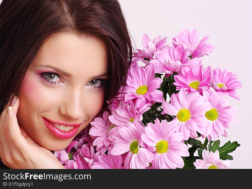 Portrait Of A Woman With Flowers