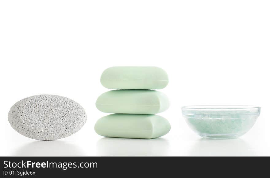 Bath products being displayed against a white background. Bath products being displayed against a white background.