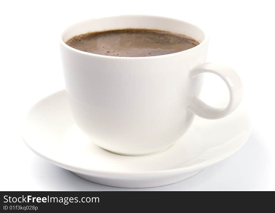 Cup of coffee on a white background