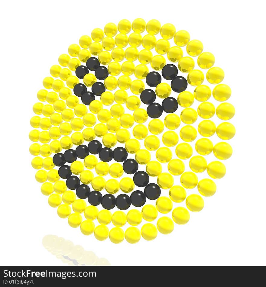 The surprised smilie from yellow spheres