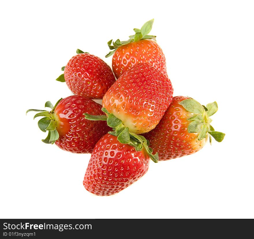 Fresh Strawberries on white ground