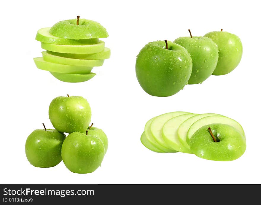 Green apple isolated on white background