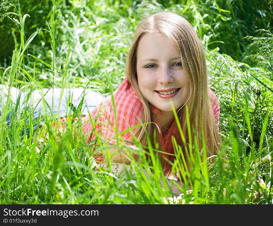 Girl at grass