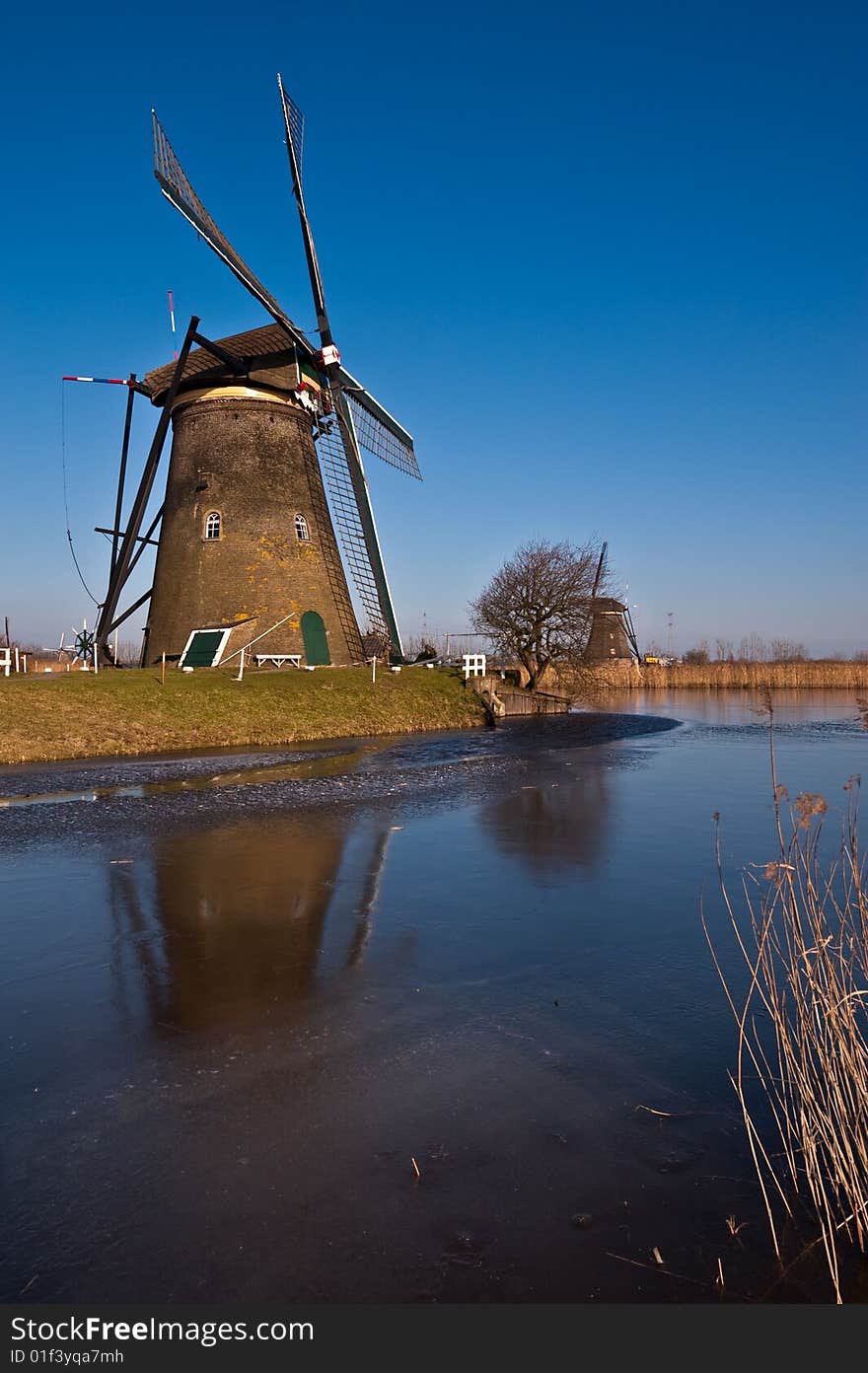 Beautiful Windmill Landscape At Kinderdijk