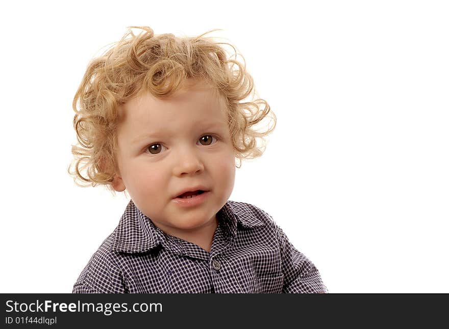 Very Cute Image of a Little Boy Isolated