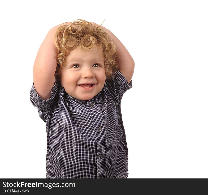 Very Cute Image of a Little Boy Isolated