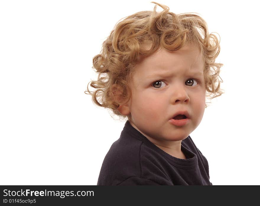 Very Cute Image of a Little Boy Isolated