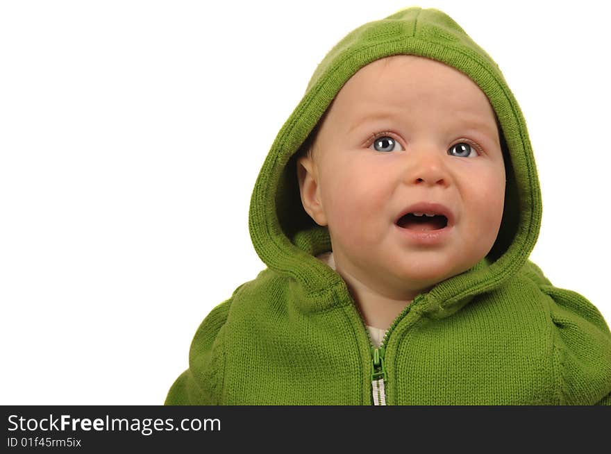 Beautiful Portrait of a baby Girl On White