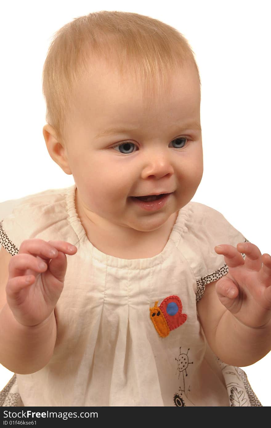 Beautiful Portrait of a Baby Girl Isolated