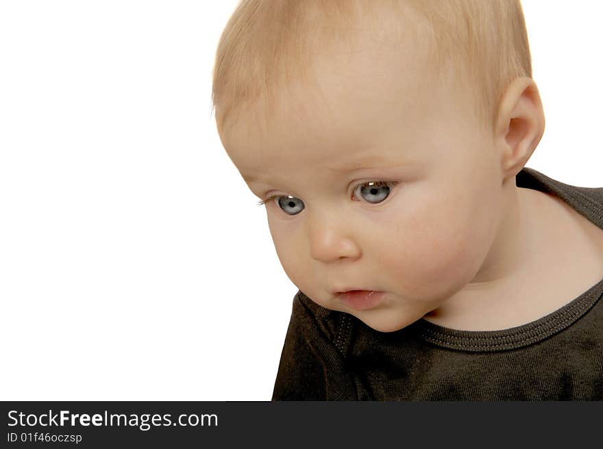 Beautiful Image of a Cute baby Girl On white