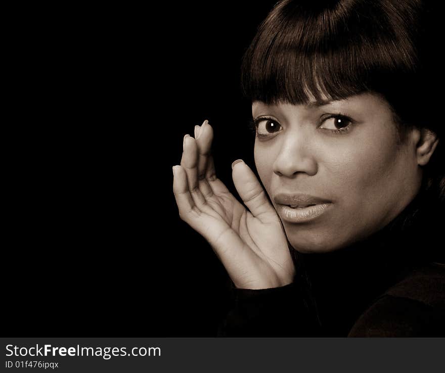 Nice portrait of a beautiful Afro American Woman. Nice portrait of a beautiful Afro American Woman