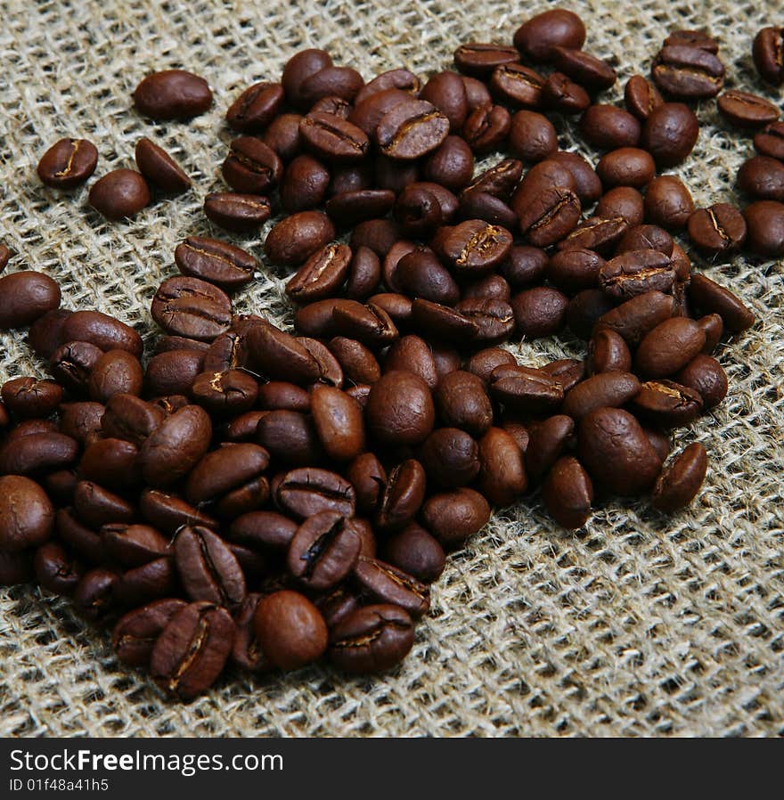 Coffee beans macro closeup