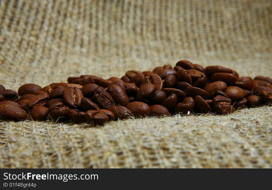 Coffee beans macro closeup