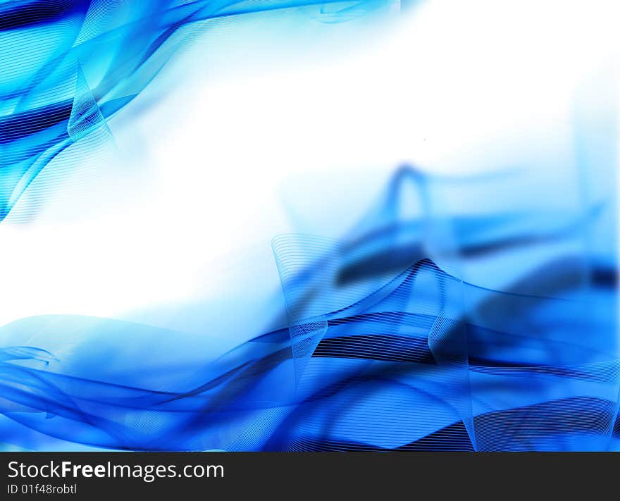 Abstract blue background with smoke