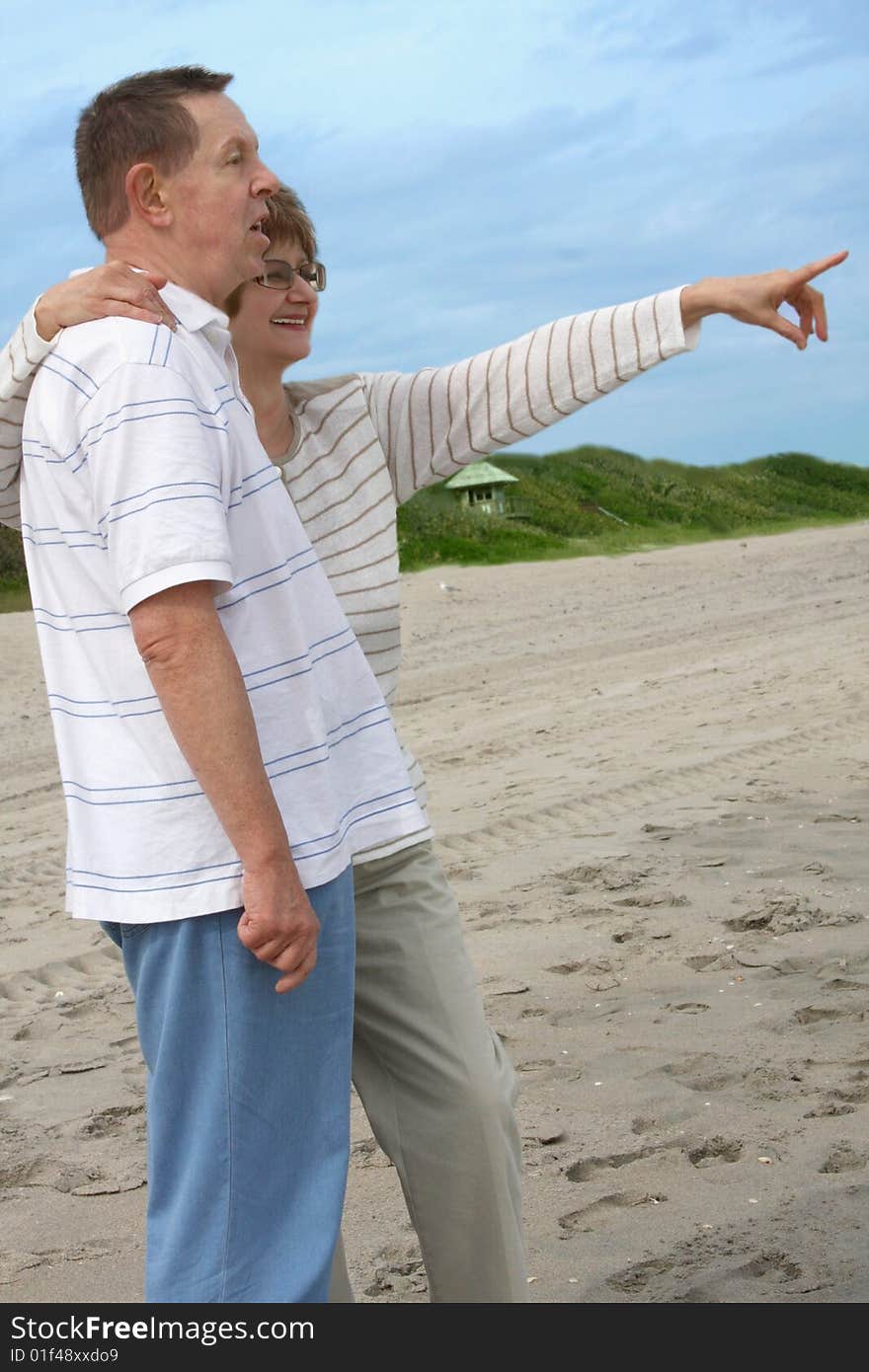 Romantic mature couple enjoing outdoor