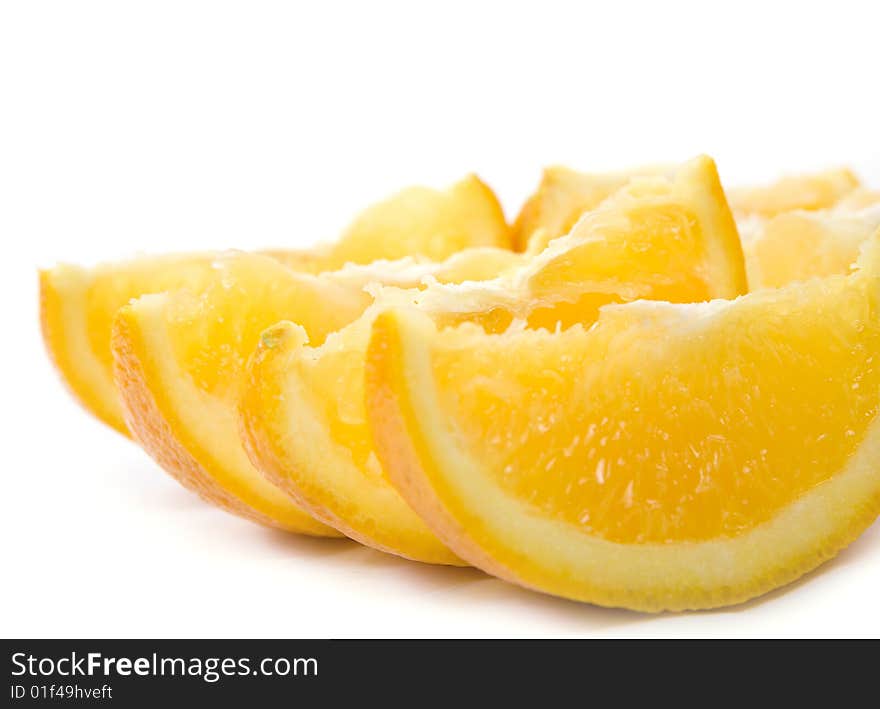 Orange slices  isolated on white