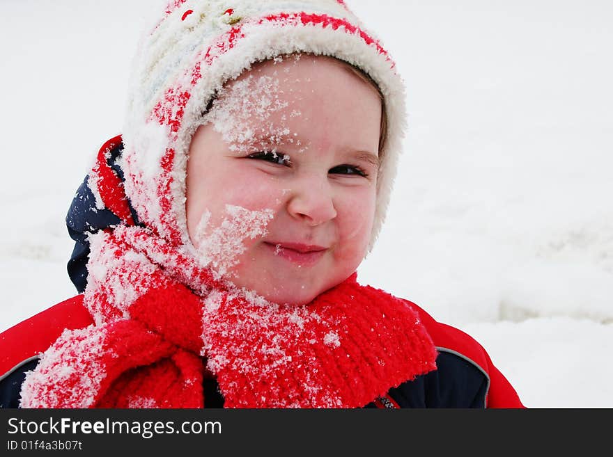 Winter girl enjoy winter day