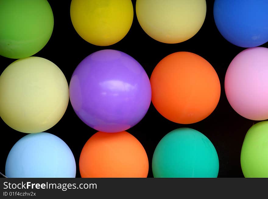 Brigh Colorful balloons on a black background