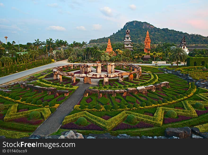 Nong Nuch garden in Pattaya. Nong Nuch garden in Pattaya