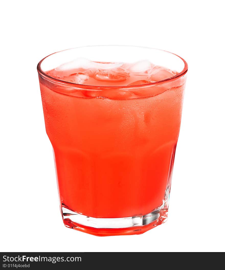 Cocktail with ice isolated