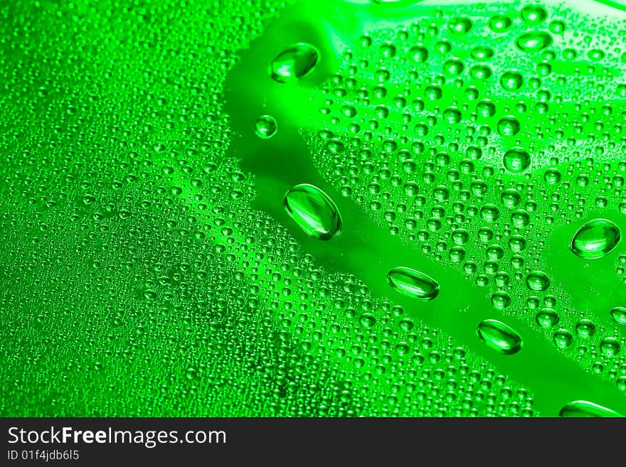 Green water drop for background