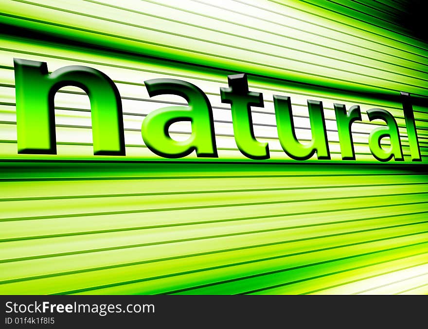 Green background with text natural. Abstract illustration. Green background with text natural. Abstract illustration